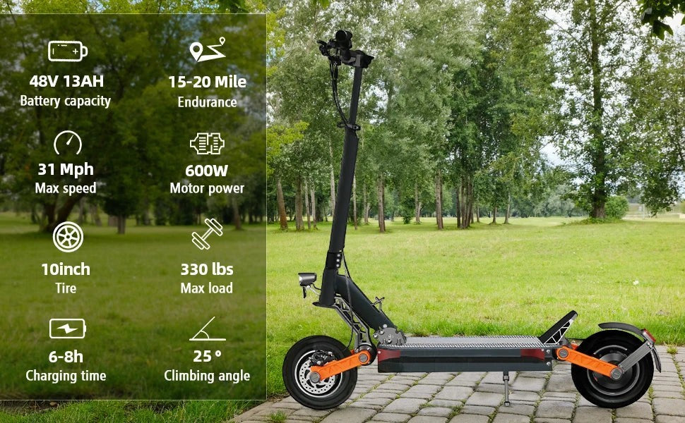 JOYOR S5 Electric Scooter For Adults Motor 800W Max Speed 31Mph 10 Inch 48V 13AH Battery Folding E-Scooter