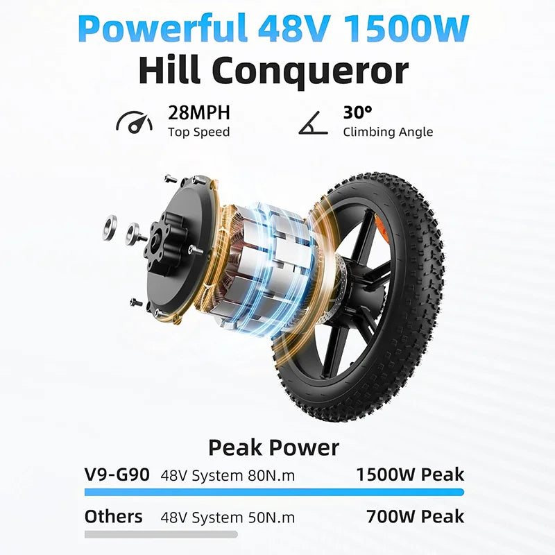 G60 1000W 48V15Ah 20” Fat Tire E-Bike