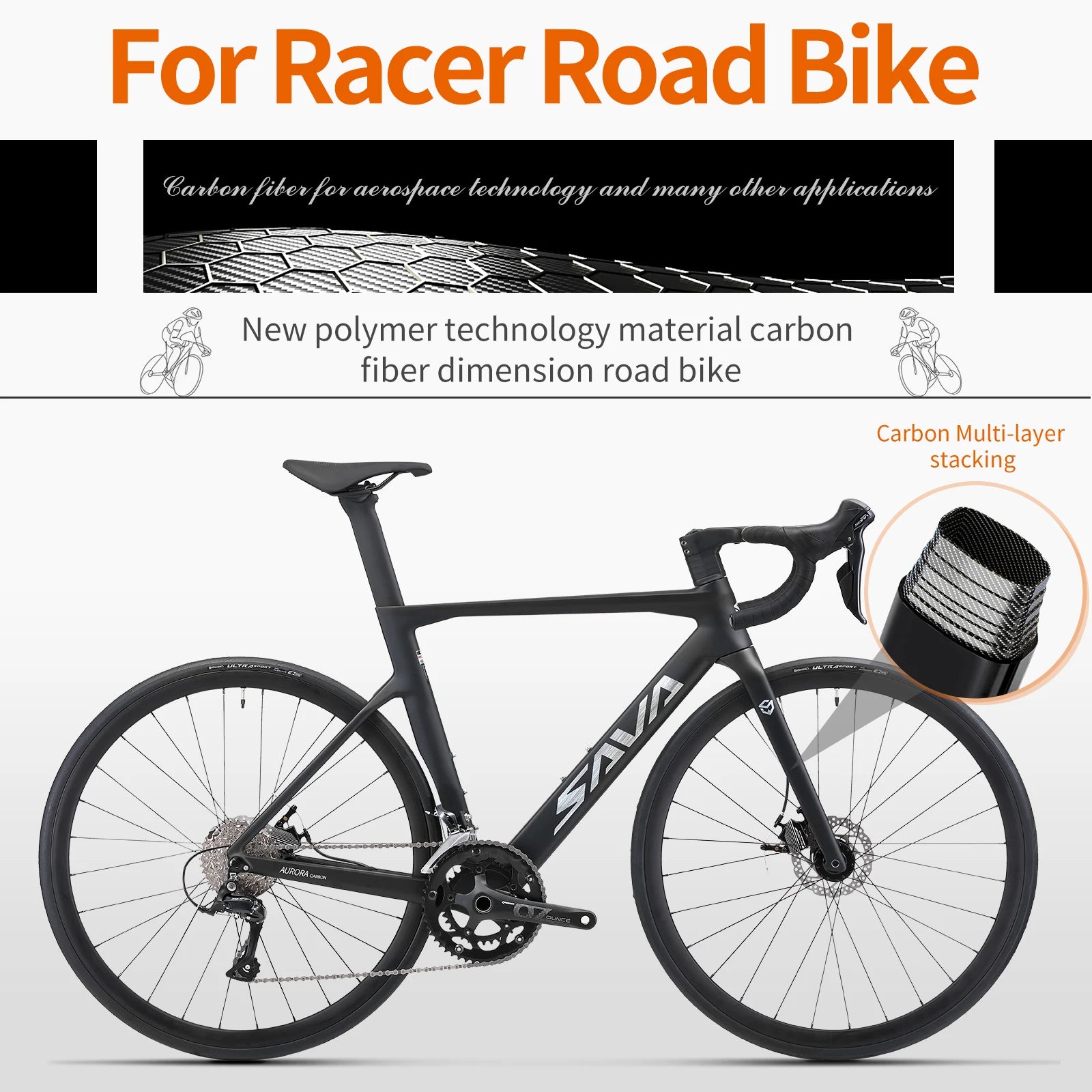 SAVA Carbon 18-Speed Racing Road Bike