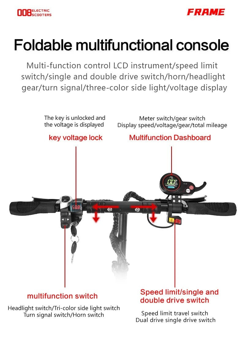 High-Speed Off-Road Electric Scooter 3200W Dual Motor Long Endurance Mileage with Silent Tire Foldableing Commuting E-scooter