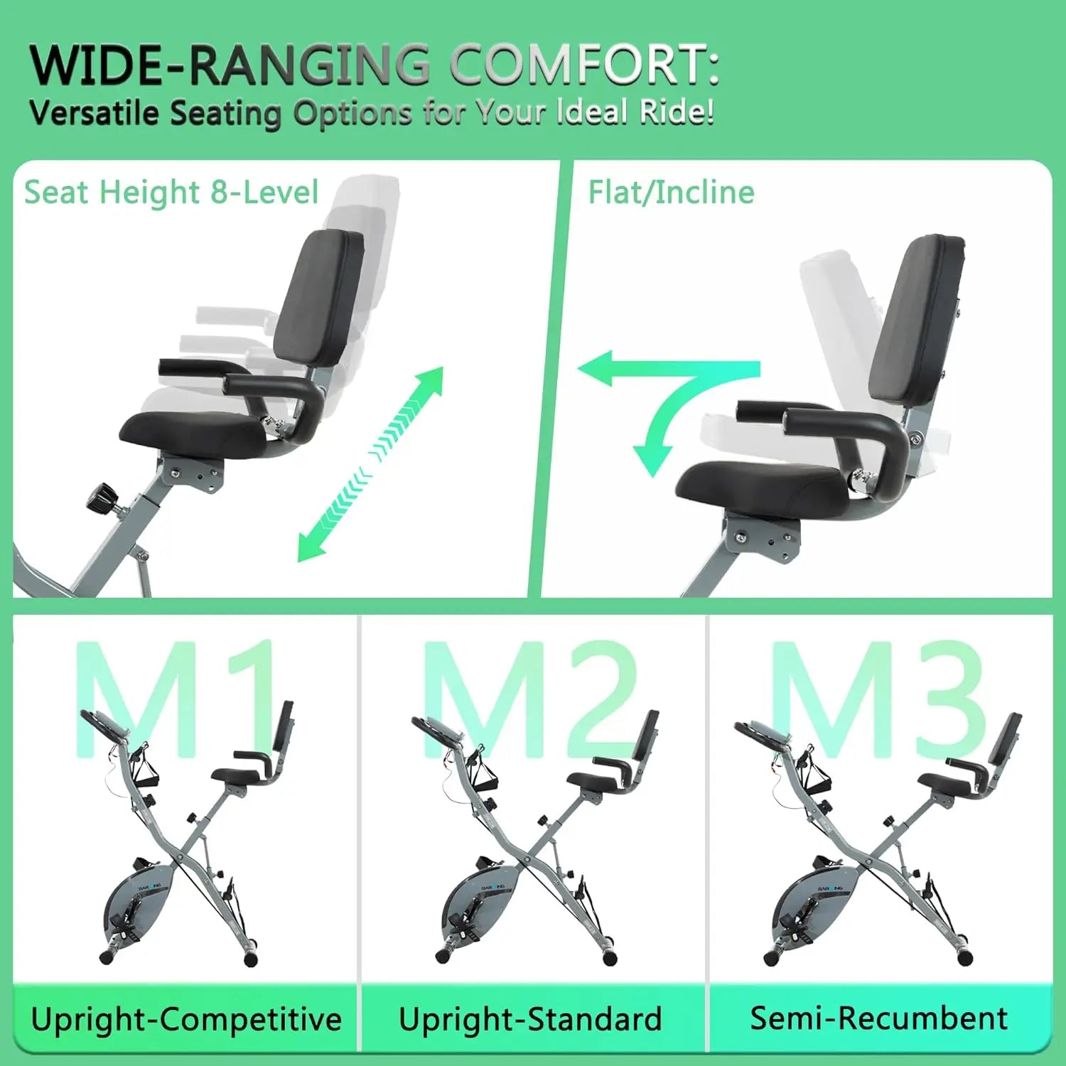 5-in-1 Folding Exercise Bike 350LB