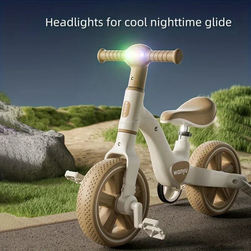 QIYOU | 2-in-1 Kids Balance Trike with Headlight & Removable Pedals | From $109.99