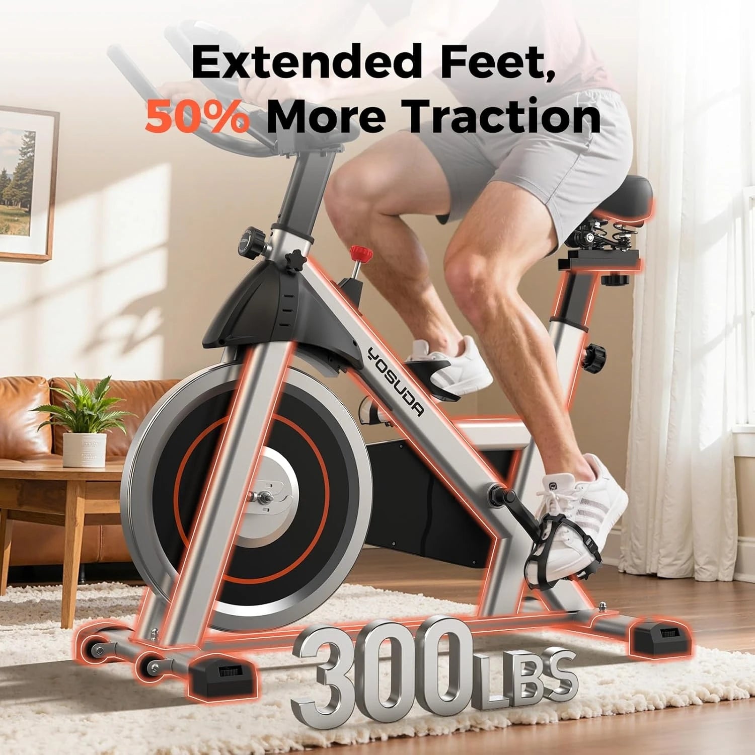 YOSUDA Magnetic Exercise Bike 300LB