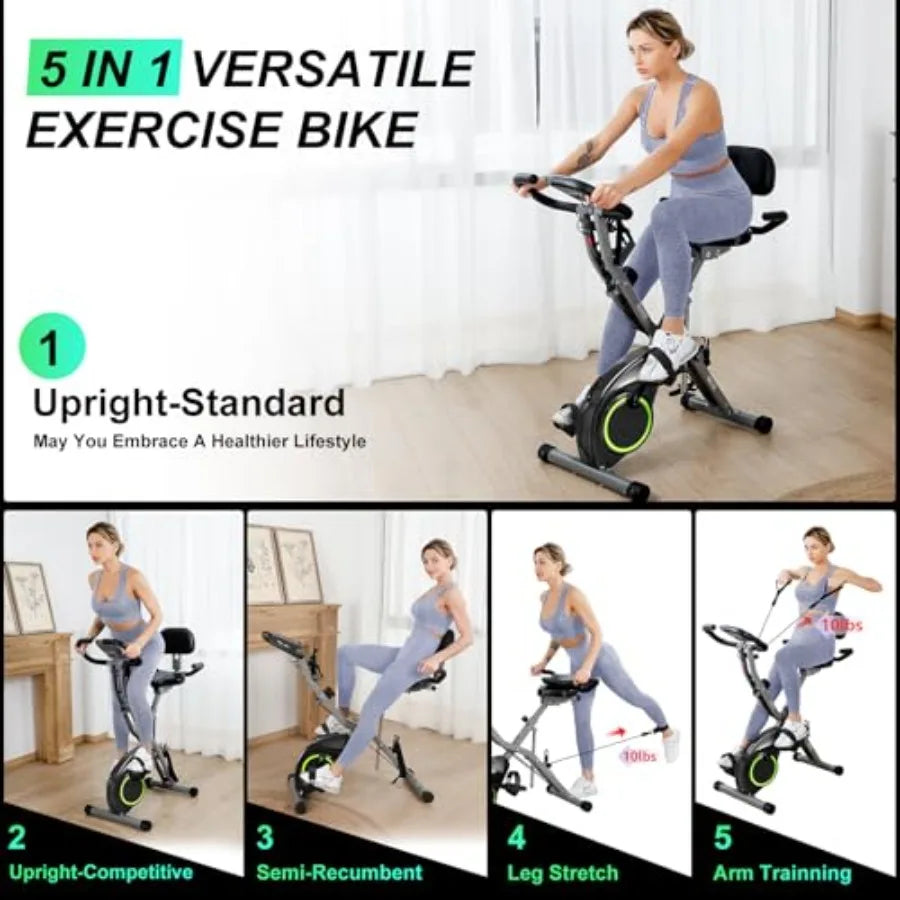 16-Level Magnetic Folding Exercise Bike