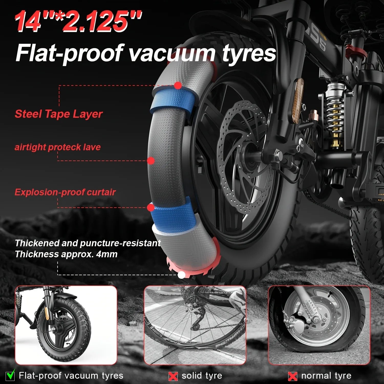 UPlee GS5 750W 48V15Ah Folding E-Bike