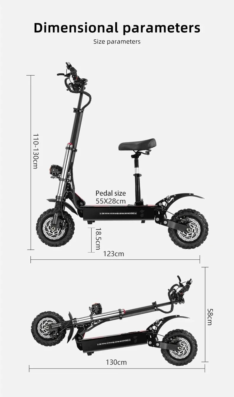 Boyueda S3 EScooters 6000W Dual Motor 60V38ah Hydraulic Oil Brake Electric Scooter Aldult 11 Inch Off-road Vacuum Tire E-Scooter