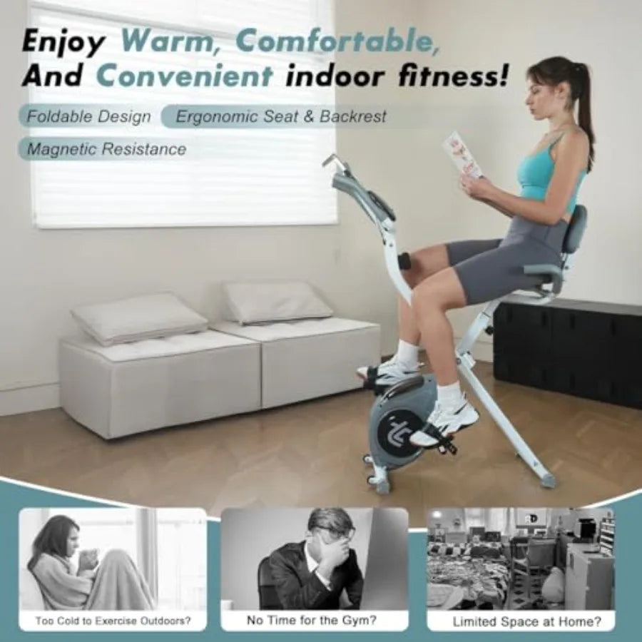 Folding Magnetic Exercise Bike 8-Level