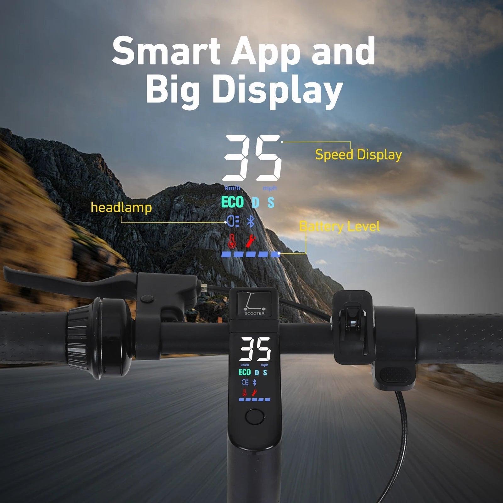 FREEBOY 500W Adult Electric Scooter with Shock Absorbers, Load 330lbs, APP Support E-Scooter,Folding Commuter Scooter