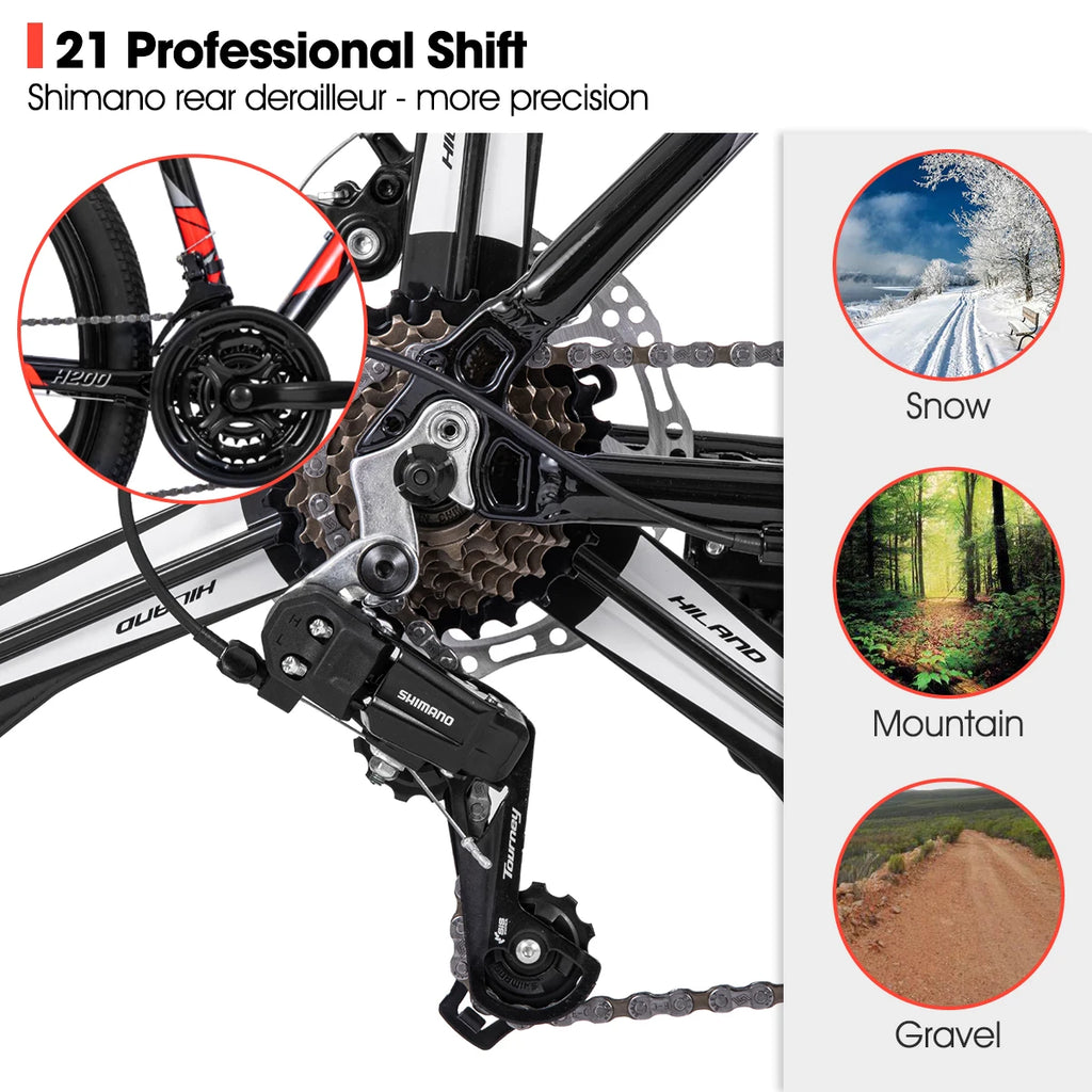 HILAND 26” 21-Speed Aluminum MTB