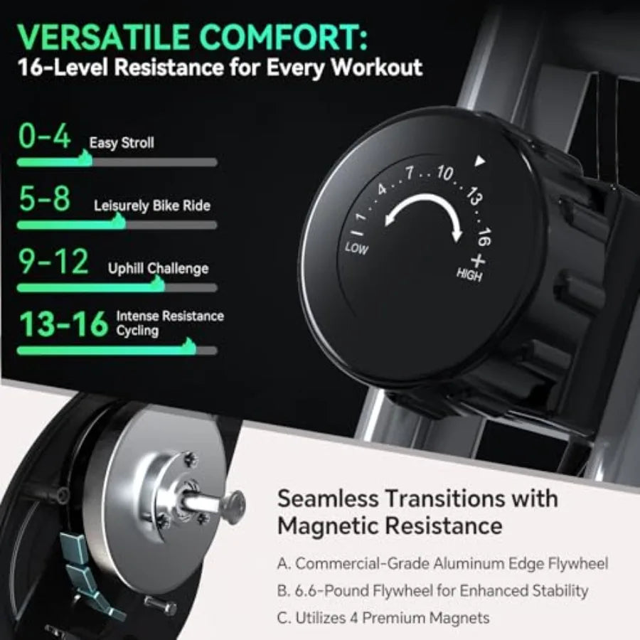 16-Level Magnetic Folding Exercise Bike