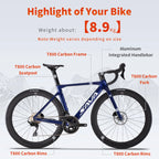 SAVA A7L Pro Carbon 700C 24-Speed Road Bike