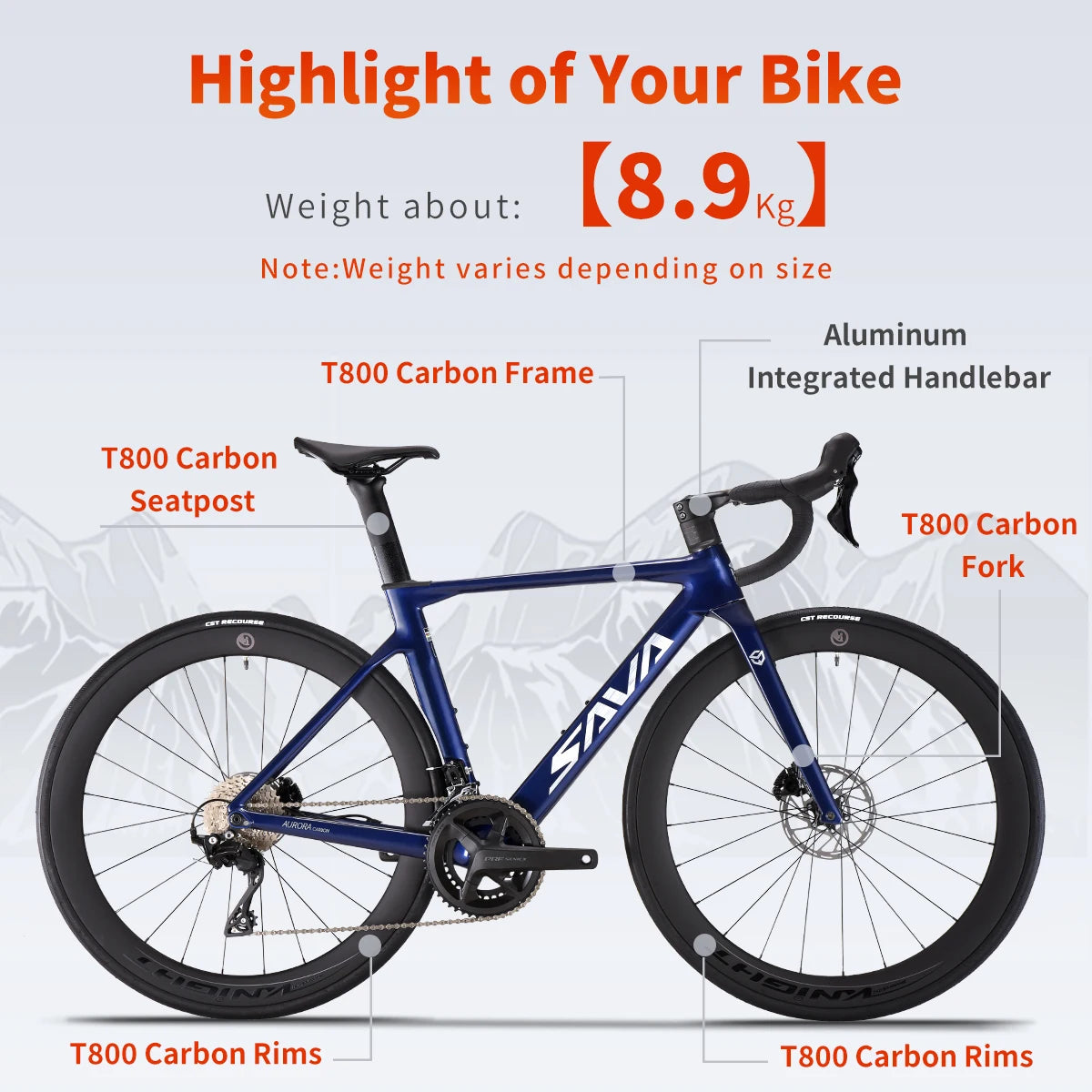 SAVA A7L Pro Carbon 700C 24-Speed Road Bike