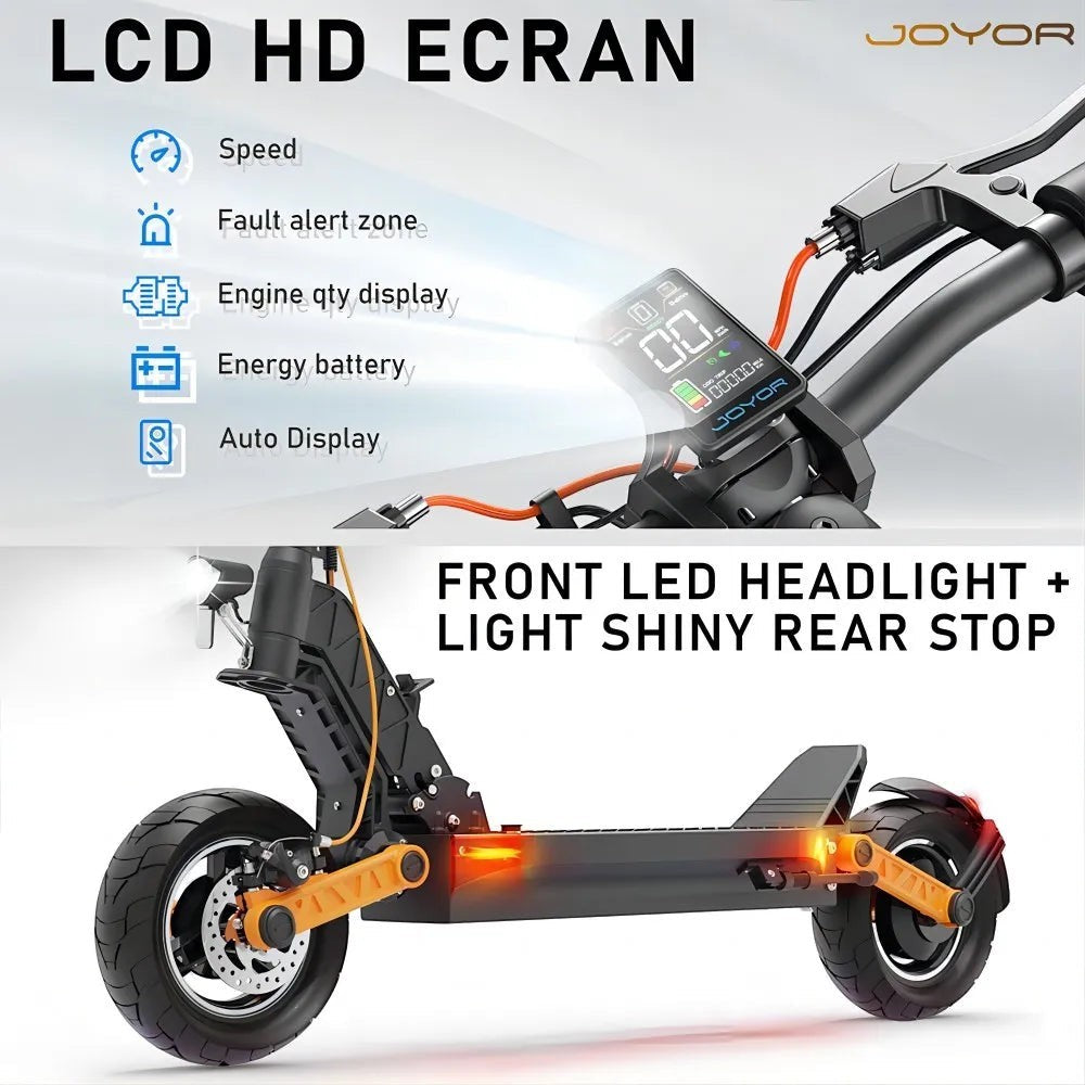 JOYOR S5 Electric Scooter For Adults Motor 800W Max Speed 31Mph 10 Inch 48V 13AH Battery Folding E-Scooter