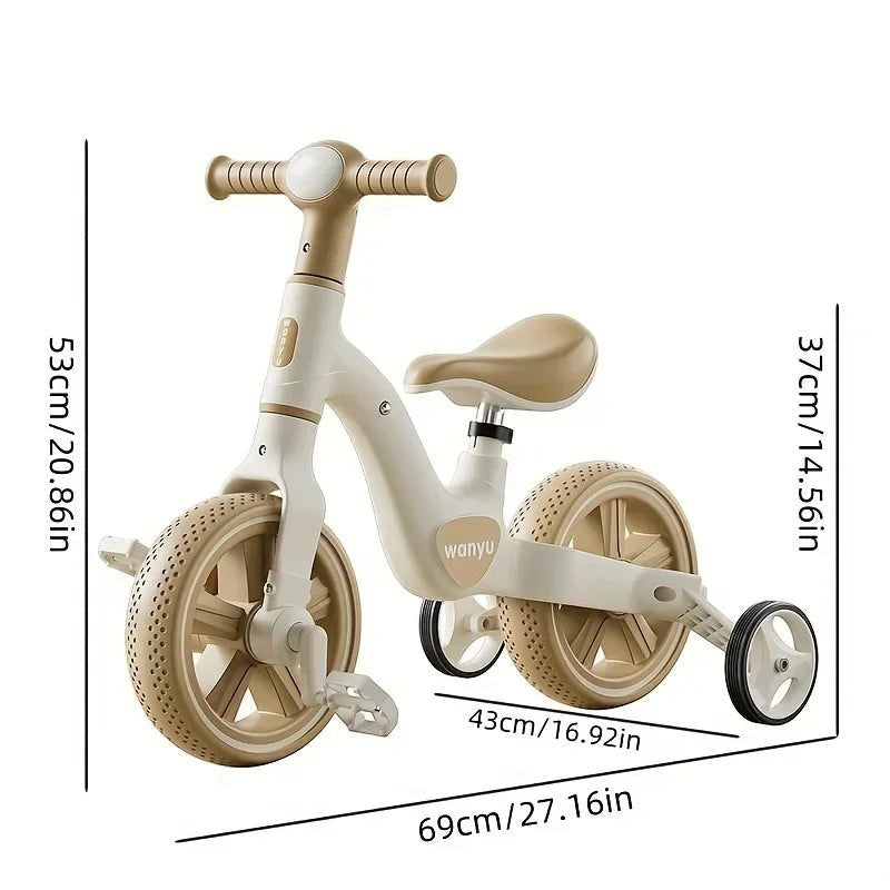 QIYOU | 2-in-1 Kids Balance Trike with Headlight & Removable Pedals | From $109.99