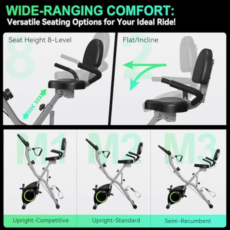 16-Level Magnetic Folding Exercise Bike