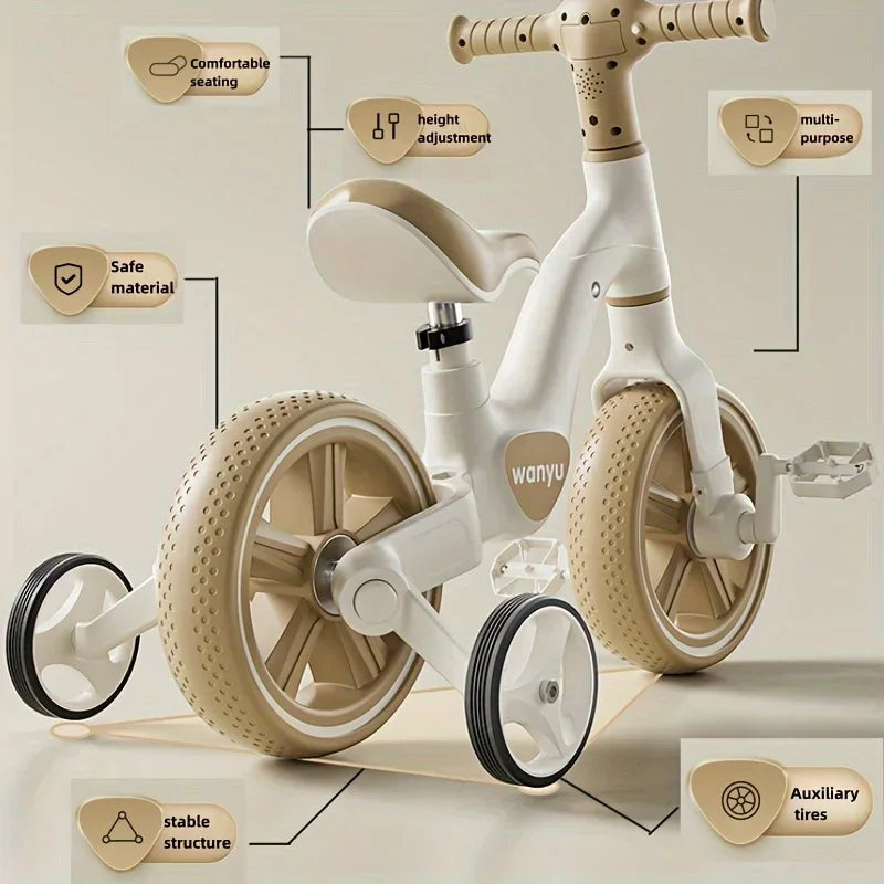 QIYOU | 2-in-1 Kids Balance Trike with Headlight & Removable Pedals | From $109.99