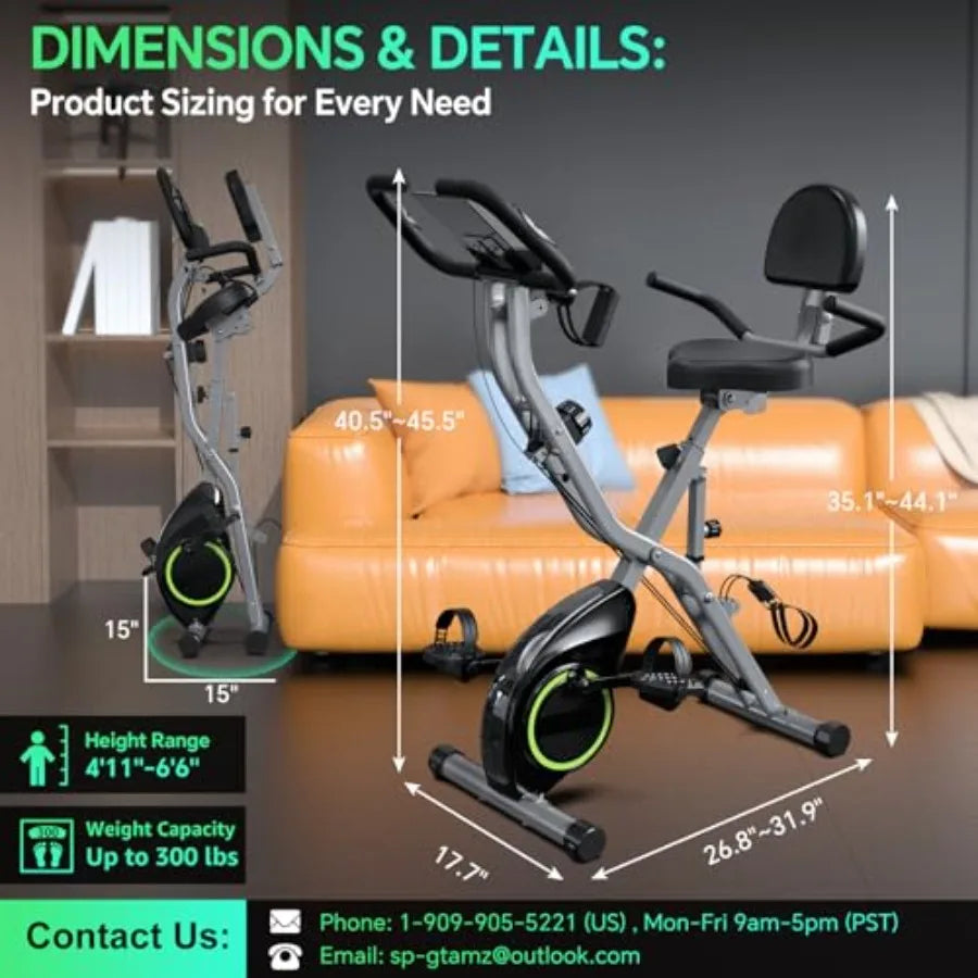 16-Level Magnetic Folding Exercise Bike